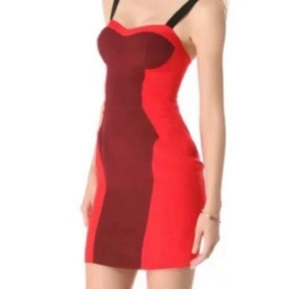 Rebecca Minkoff Red and Black Mini Dress Sz. 8 - Picture 5 of 12
